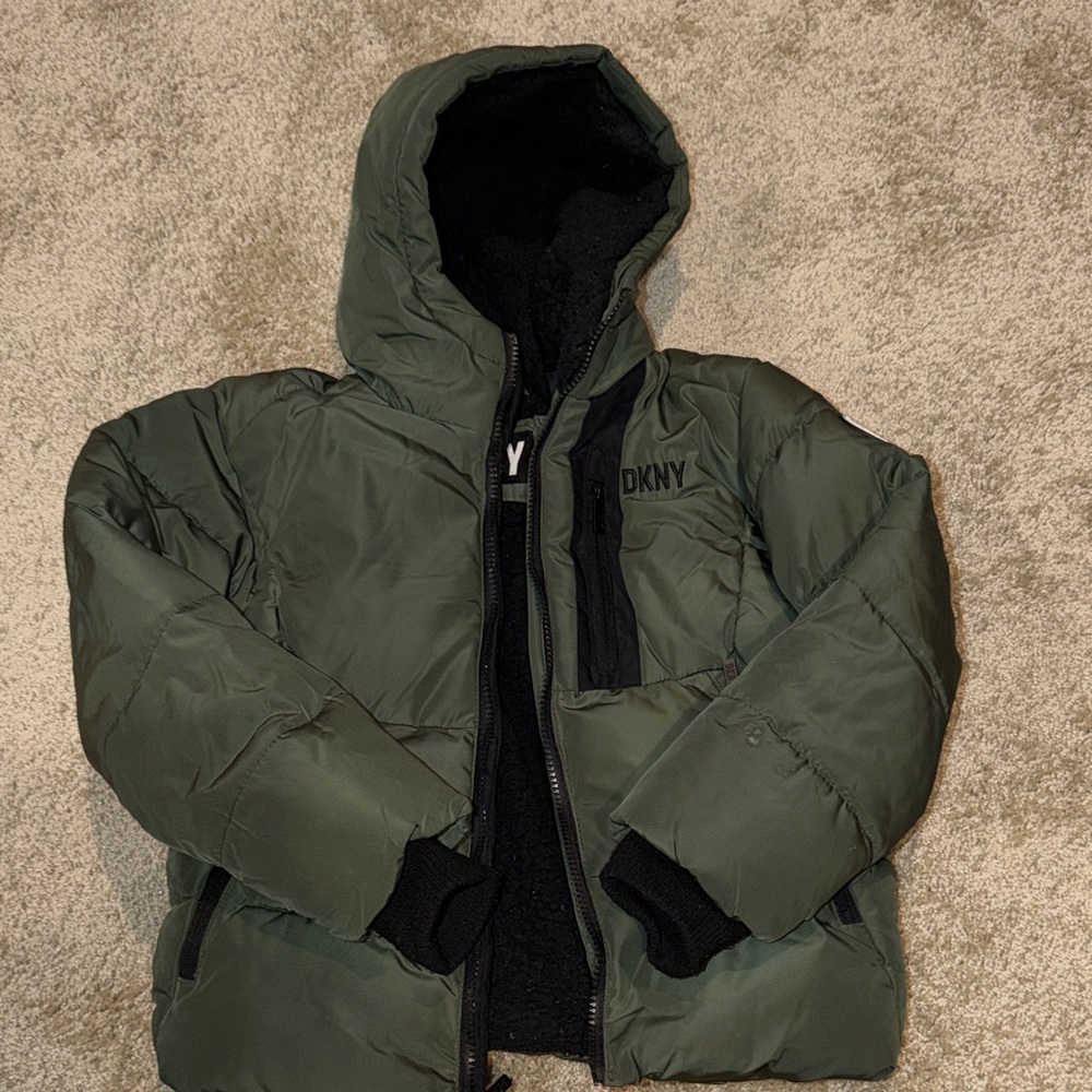DKNY Olive Hooded Puffer Coat for Kids